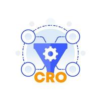 cro, optimización de la tasa de conversión, icono de vector de embudo de ventas