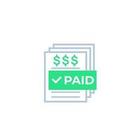 paid bills, payments vector icon