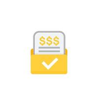 Invoice, bill form icon on white vector