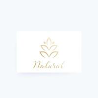 Natural logo design on card vector