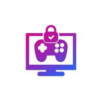 control parental para el icono de juegos con un gamepad vector