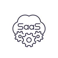 Saas icon, Software as a service line icon vector