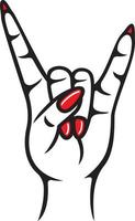 Devil woman. Rock and roll hand sign vector