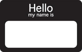 Name tag. Hello, my name is vector