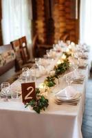 Banquet hall for weddings with decorative elements photo