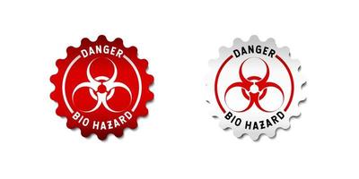 Biohazard Danger Symbol Label or Sign of Biological Threat Alert. With gradient red and white color. Premium and luxury vector illustration template