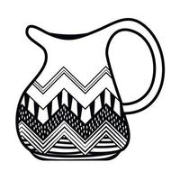 Simple icon Ceramic  milk jug with Scandinavian pattern vector