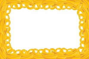 Chinese new year frame with gold bars and coins of happiness with square hole vector