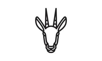 línea de vector de gacela, icono de animal, arte de línea vectorial, cabeza de animal, ilustración de animal, iconos de la naturaleza, icono para el logotipo de desain