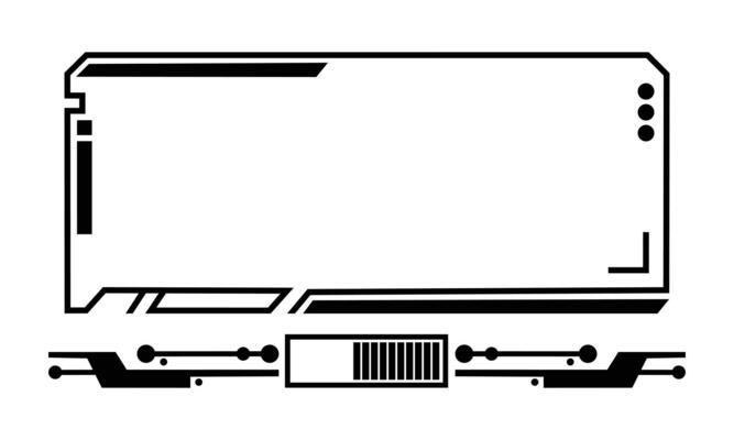 hud gaming illustration for panel game design. futuristic or cyber frame illustration for game interface. copy space illustration in technological science theme.