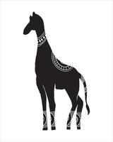 Giraffe silhouette in Scandinavian style vector