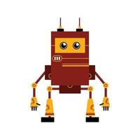 a creative illustration of a retro robot in green. a funny cartoon character for futuristic theme design. an element vector collection.