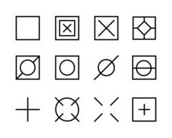 set of abstract icons in various shapes for website and mobile app interface. common used element for ui ex design and any other use. vector