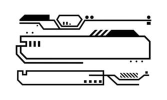 Ilustración de juegos de hud para el diseño de juegos de panel. Ilustración de marco futurista o cibernético para la interfaz del juego. Copie la ilustración del espacio en el tema de la ciencia tecnológica. vector