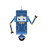 a creative illustration of a retro robot in green. a funny cartoon character for futuristic theme design. an element vector collection.