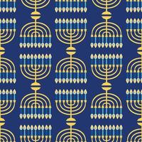 Hanukkah menorah seamless pattern. Religious background for jewish holidays. Vector illustration