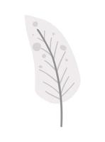 Vector feather isolated on white background. Funny romantic design element
