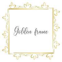 Square gold frame isolated vector illustration