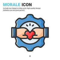 Morale icon vector with outline color style isolated on white background. Vector illustration charity sign symbol icon concept for business, finance, industry, company, apps, web, ui, ux and project