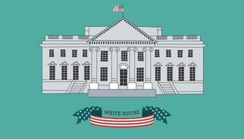 The building of the White house in Washington, DC. Residence of the President of the United States. vector