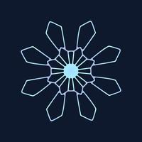 cute snowflake, festive christmas design of unique winter symbol vector