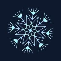 lindo copo de nieve, diseño navideño festivo de símbolo único de invierno vector