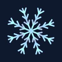 lindo copo de nieve, diseño navideño festivo de símbolo único de invierno vector