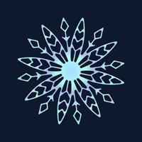 cute snowflake, festive christmas design of unique winter symbol vector