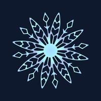 cute snowflake, festive christmas design of unique winter symbol vector