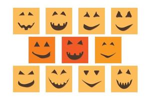 halloween pumpkin face jack-o-lantern on social media post template vector