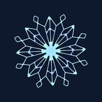 lindo copo de nieve, diseño navideño festivo de símbolo único de invierno vector