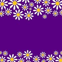 Country Lilac Daisy Flower Page Border vector