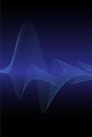 blue and black background with blue  gradient line art waves. futuristic graphics with sound wave technology concept. digital design with a monochrome cover. modern templates vector