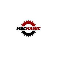 mechanic logo template in white background vector