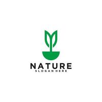nature logo template in white background vector
