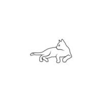 cute and recognizable cat line vector