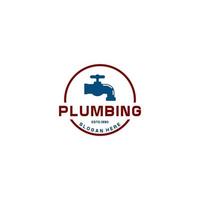 plumbing logo template vector in white background