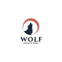 wolf logo template vector, icon in white background vector