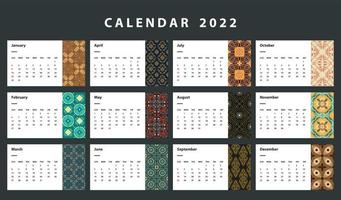 fondo papel pintado maquetacion calendario oficina tiempo diario 2022 año nuevo plantilla icono logo modelo día mes estilo diario plano elemento de diseño negro vintage negocio temporada número fecha domingo elemento blanco vector