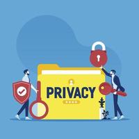 concepto de vector de privacidad de datos, idea de seguridad y protección al usar Internet para la comunicación o cualquier otra cosa