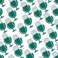 doodle microphone seamless pattern background vector