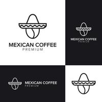 plantilla de vector de icono de logotipo de café mexicano