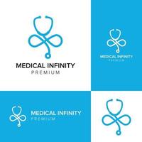 plantilla de vector de icono de logotipo médico infinito