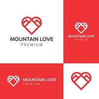 mountain love logo icon vector template