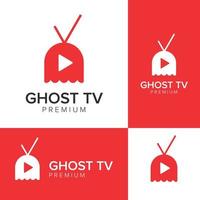 ghost tv logo icon vector template