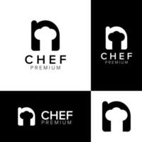 Letter N chef logo icon vector template