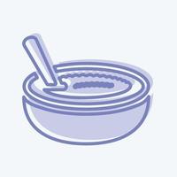 icono de pudín de arroz - estilo de dos tonos - ilustración simple, trazo editable vector