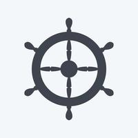 Icon Ship Wheel - Glyph Style - Simple illustration,Editable stroke vector