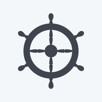 Icon Ship Wheel - Glyph Style - Simple illustration,Editable stroke