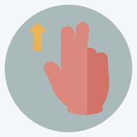Icon Two Fingers Up - Flat Style - Simple illustration,Editable stroke vector